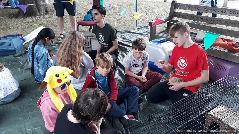the petting zoo at Trafalgar School Fair to raise money for the charity work in the Nairob slums